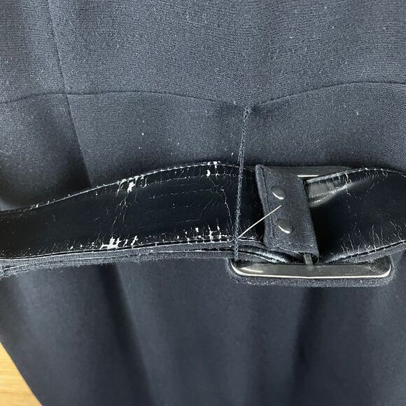 Adrianna Papell Black Cap Sleeve Sheath Dress with Belt Professional Wear Siz 10 - Picture 7 of 9